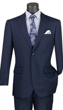 Classic Fit Men Suit F-2C900-Navy - Church Suits For Less