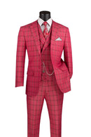 Men Church Suit MV2W-4-Raspberry - Church Suits For Less