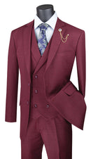 Classic Fit Men Suit V2RW-13-Burgundy - Church Suits For Less