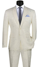 Slim Fit Men Suit S2F-1-Ivory - Church Suits For Less
