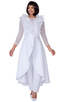 Women Church Pant Suit 600822C-White