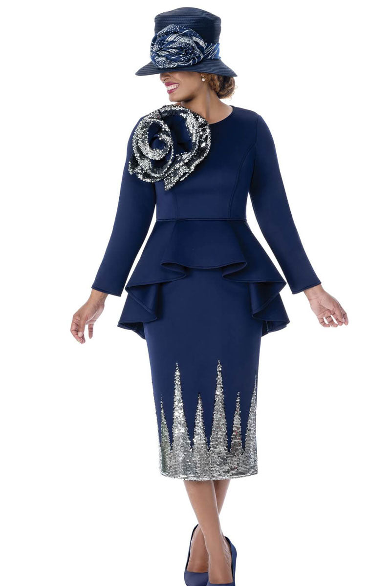 navy blue church dress Women Suit 402112-Navy Comfortable fabric St. Nennoc Dress – Catholic