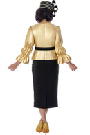 Women Church Suit 402142-Gold/Black