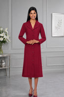 Women Usher Dress 11674-Burgundy
