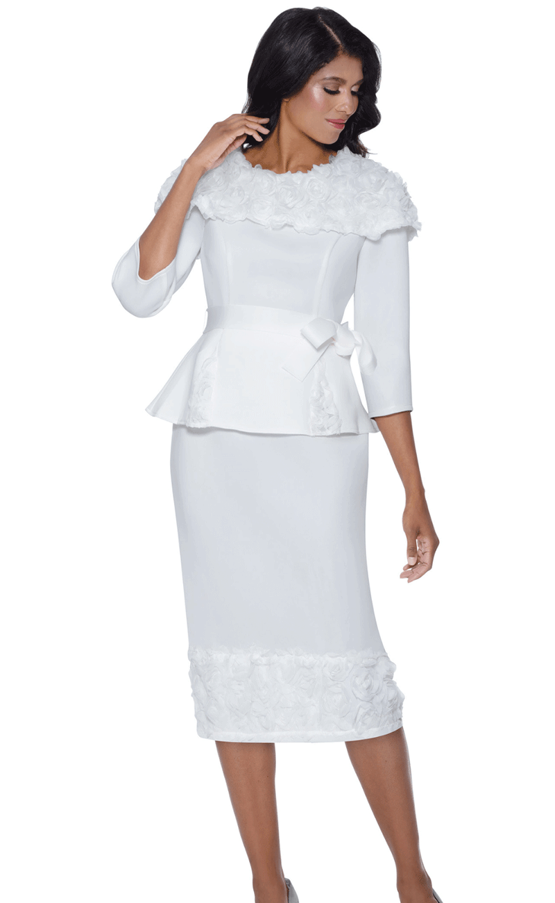 Women White Church Suit 600522