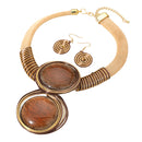 Women Jewelry Set-11116 Brown Gold