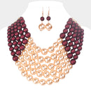 Women Jewelry Set-BDF-0175 Burgundy