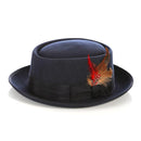 Men Pork Pie Hat-NAVY S