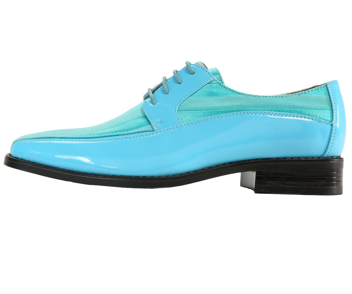 turquoise blue dress shoes Men Viotti-179-025-Turquoise VENDOR COLOR-BR Plus Size Wedding Guest leather shoes for men Color:Cadet Blue