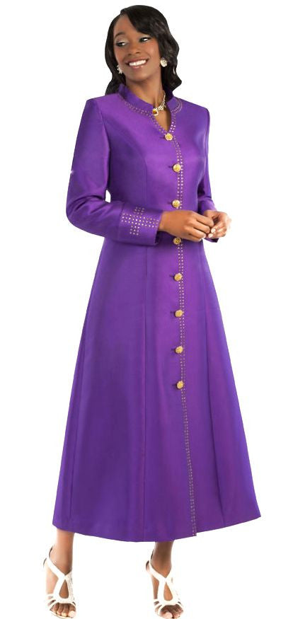 Tally Taylor Robe 4445C-Purple/Gold - Church Suits For Less