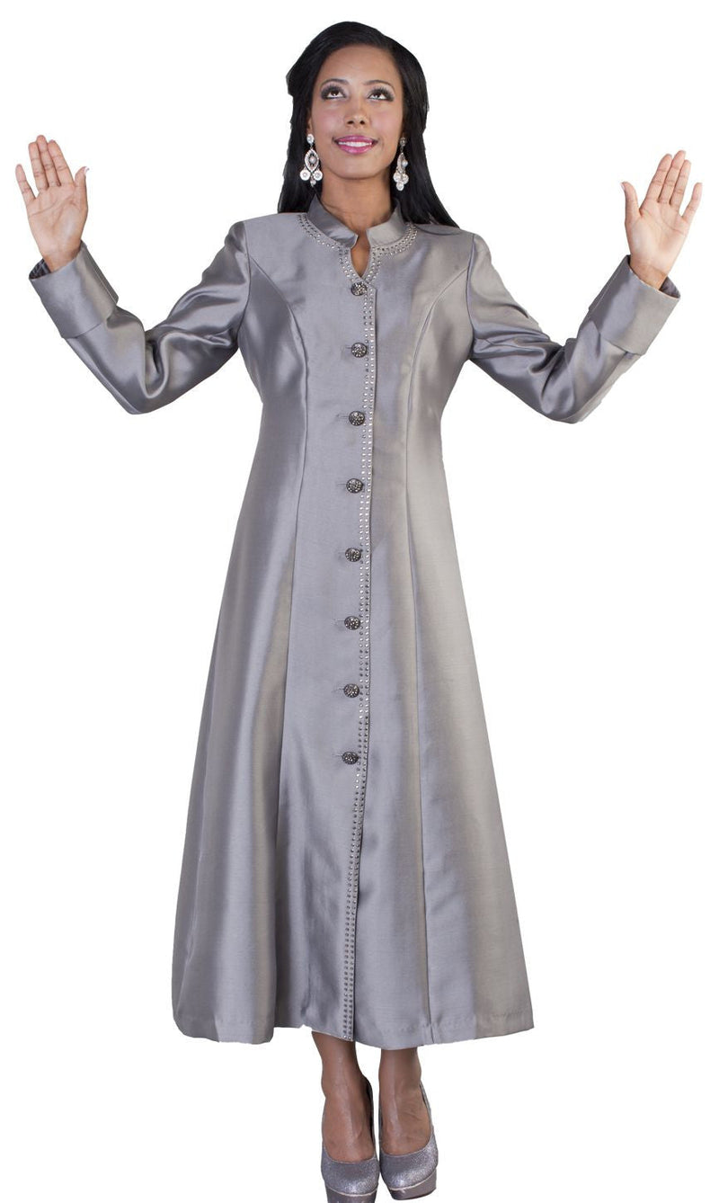 Tally Taylor Robe 4445C-Dark Silver - Church Suits For Less