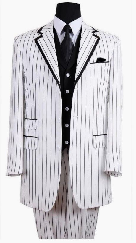 Milano Moda Suit 5908V-White/Black - Church Suits For Less