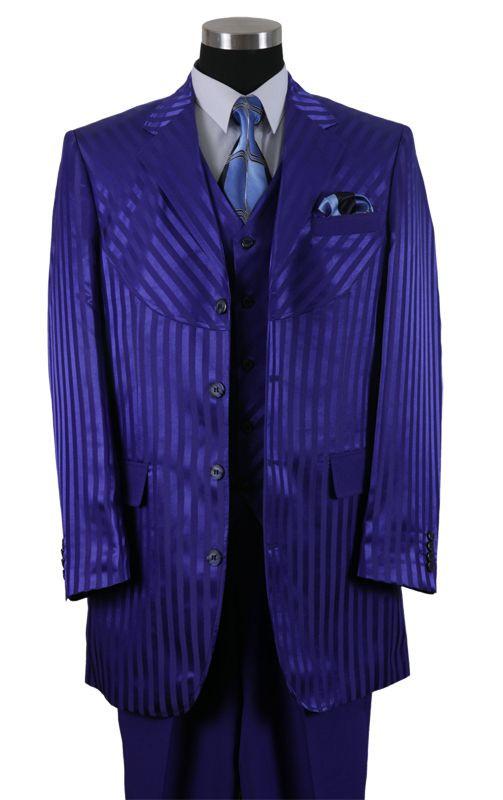 Milano Moda Men Suit 2915VC-Blue - Church Suits For Less