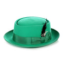 Men Pork Pie Hat-HGREEN S
