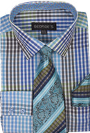 Men Dress Shirt AH627-Aqua