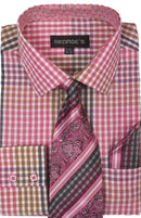 Men Dress Shirt AH627-Fuchsia