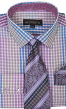 Men Dress Shirt AH627-Purple