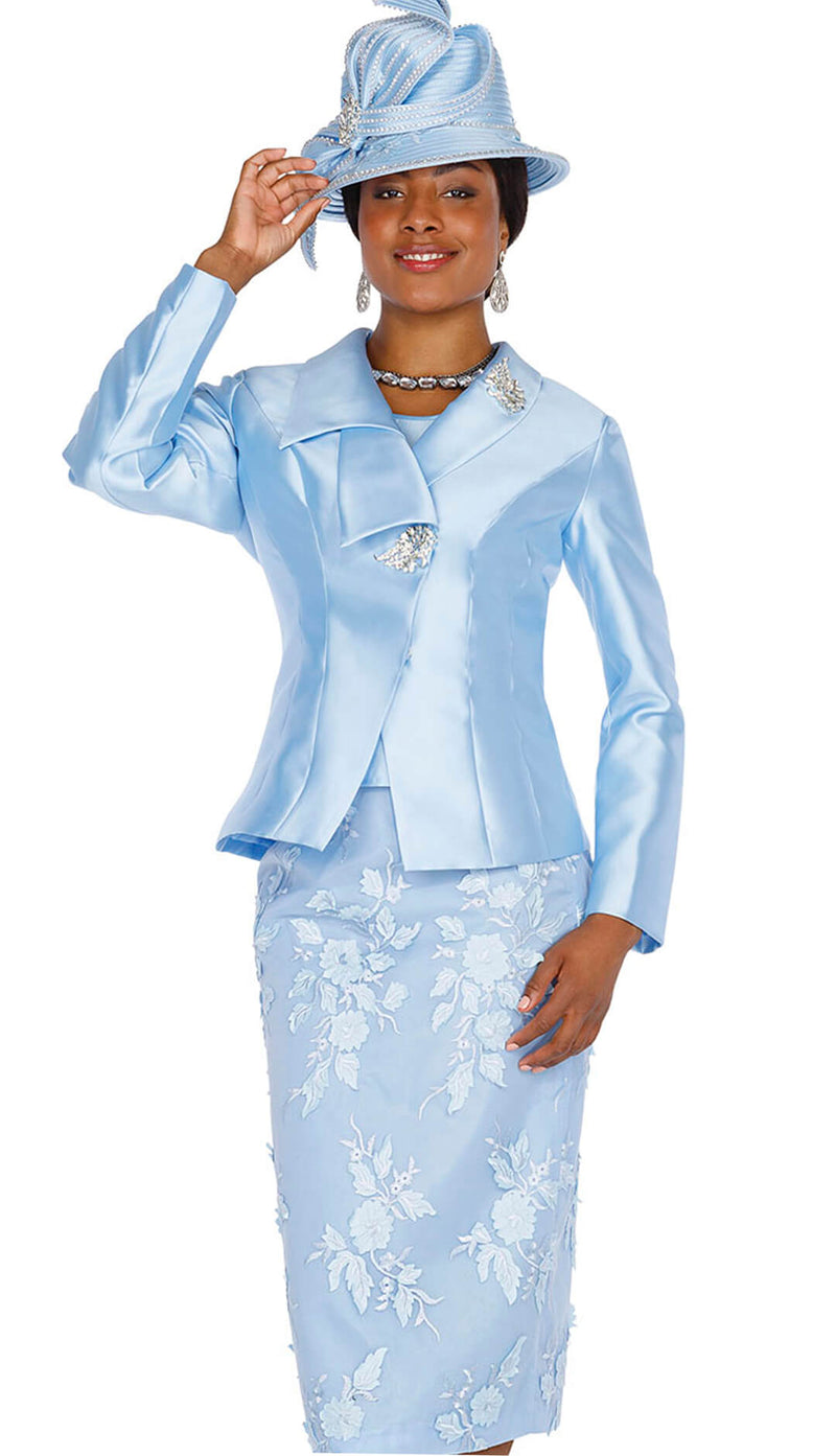 Aussie Austine Church Suit 5853-Light Blue - Church Suits For Less