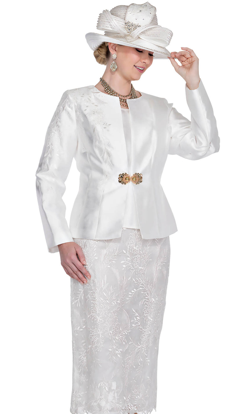 Aussie Austine Church Suit 5856-White - Church Suits For Less