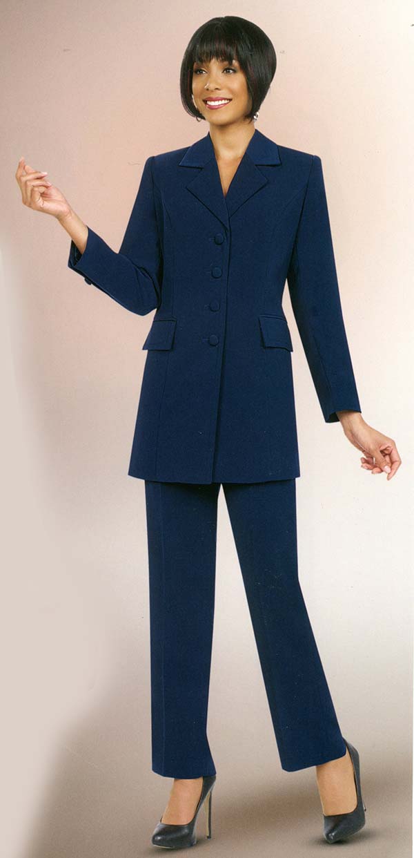 Ben Marc Pant Suit 10496-Navy - Church Suits For Less