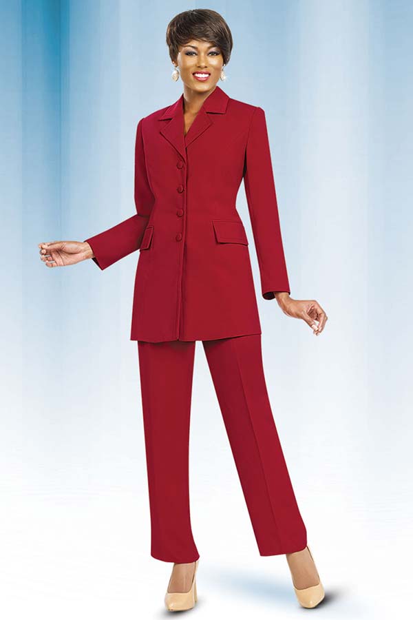Ben Marc Pant Suit 10496-Red - Church Suits For Less