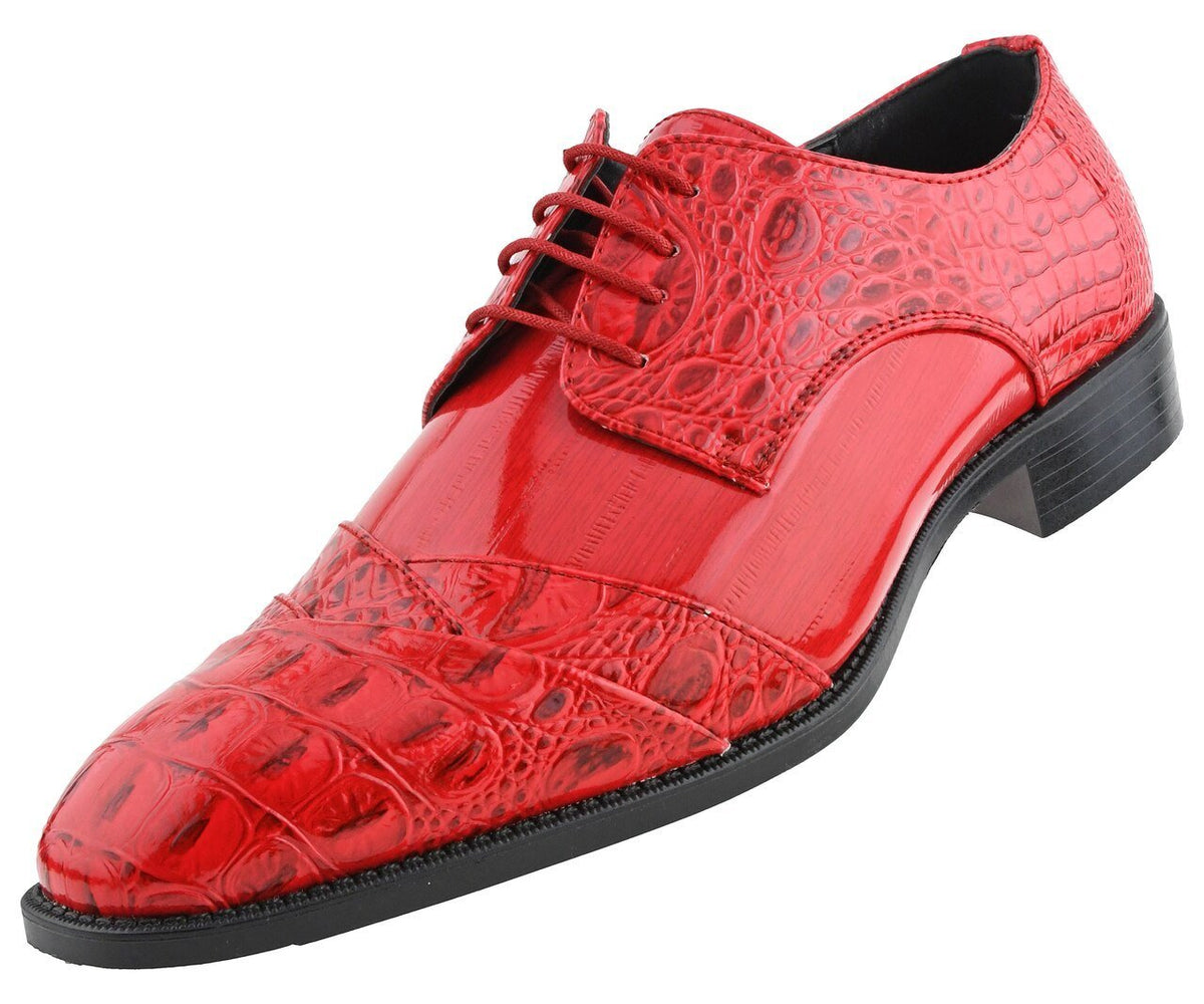 Men Dress Shoes Alligator Red