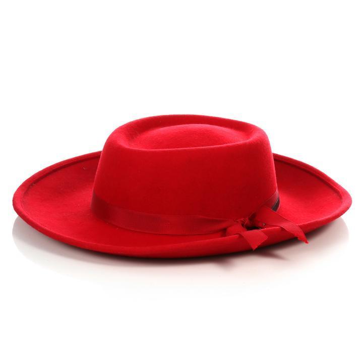 Men Fedora Earp Hat-Red - Church Suits For Less