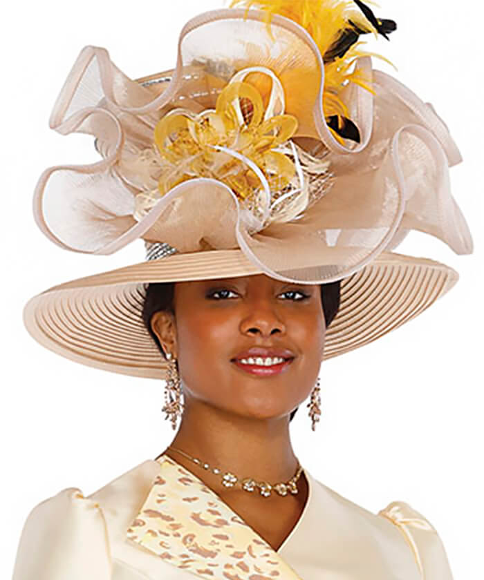 Champagne Italy Church Hat 5876 - Champagne - Church Suits For Less