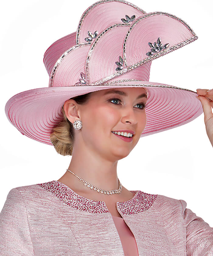 Champagne Italy Church Hat 5901 - Pink - Church Suits For Less