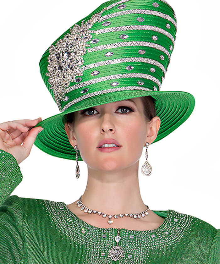 Champagne Italy Church Hat 5953 - Green - Church Suits For Less
