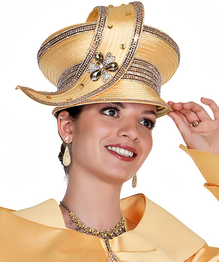 Champagne Italy Church Hat 6017 - Church Suits For Less