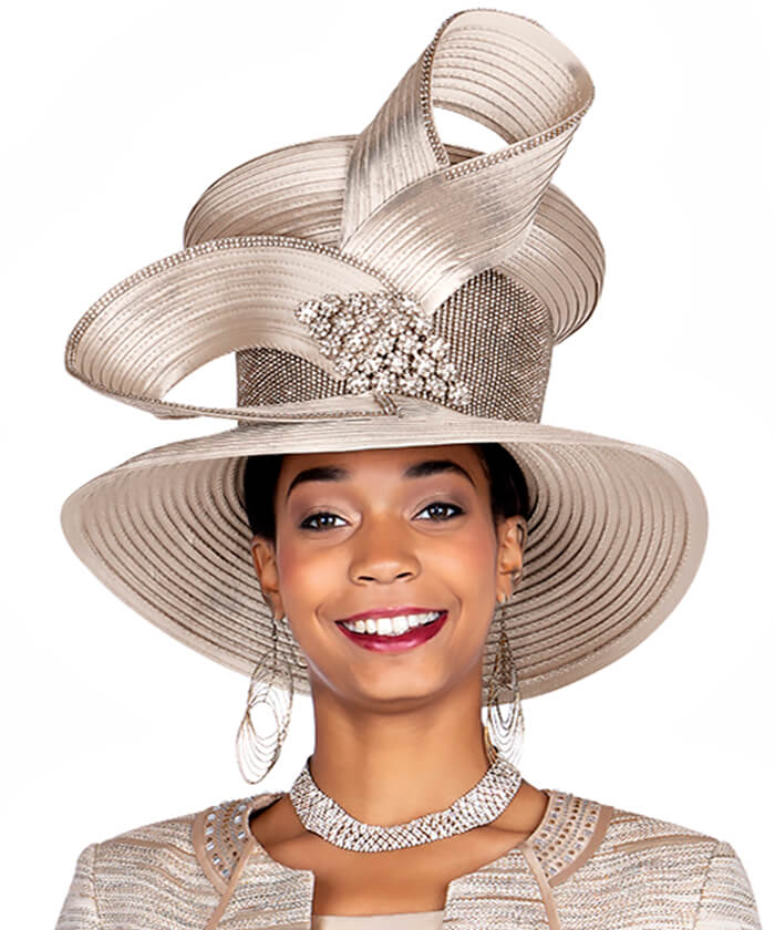 Champagne Italy Church Hat 5906-Beige - Church Suits For Less