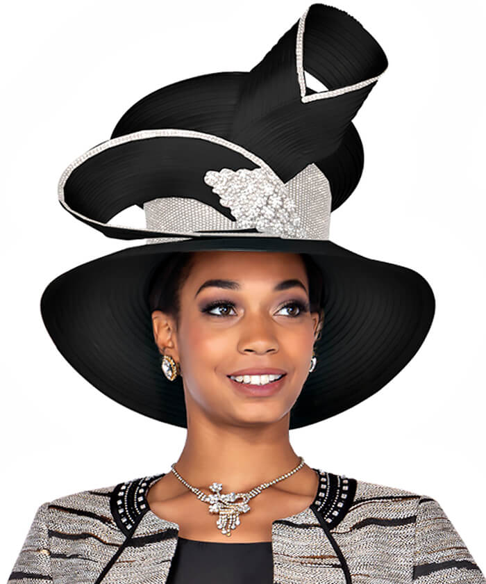 Champagne Italy Church Hat 5906-Black - Church Suits For Less