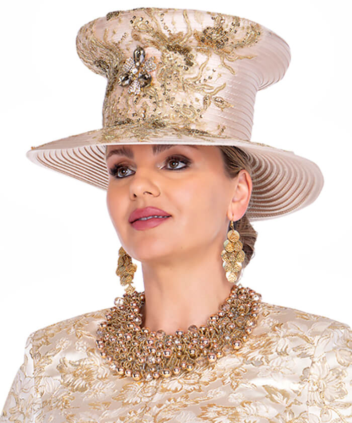 Champagne Italy Church Hat 5922 - Church Suits For Less