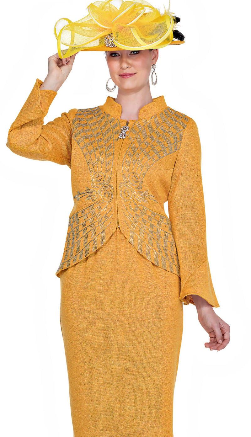 Champagne Italy Church Suit 5968-Gold - Church Suits For Less