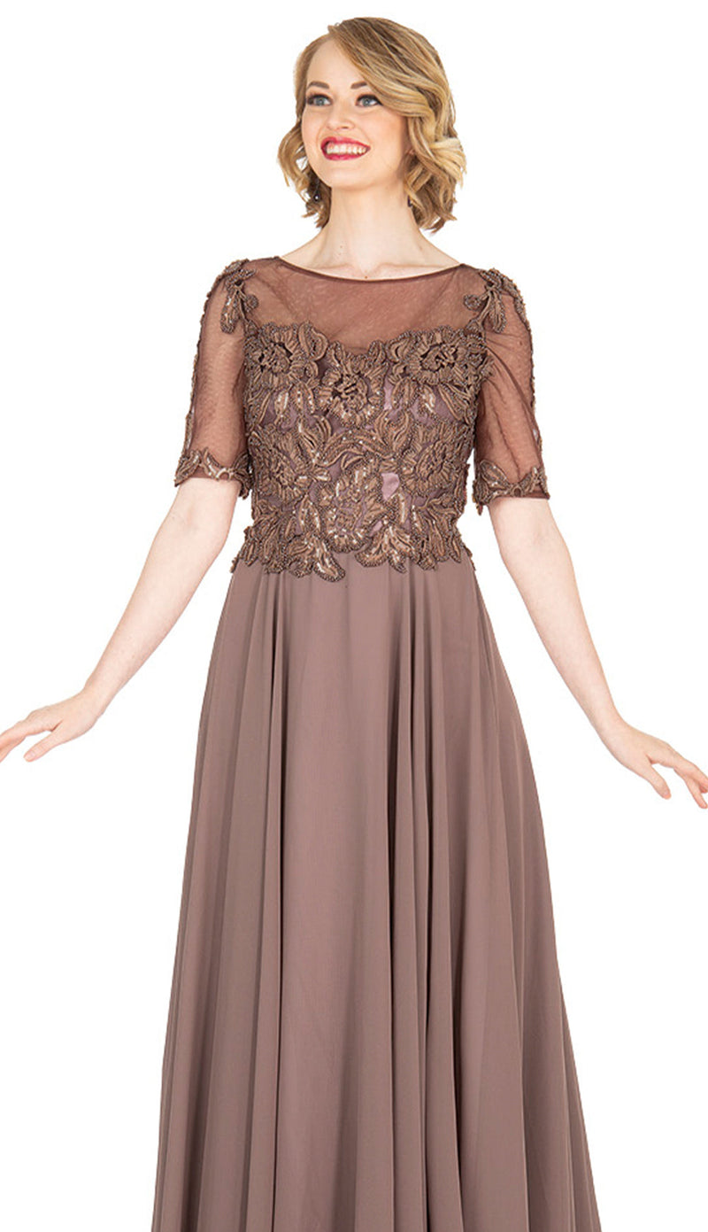 Champagne Italy Dress 5413-Light Brown - Church Suits For Less