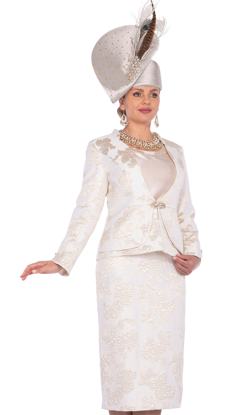 Champagne Italy Church Suit 5828 - Church Suits For Less