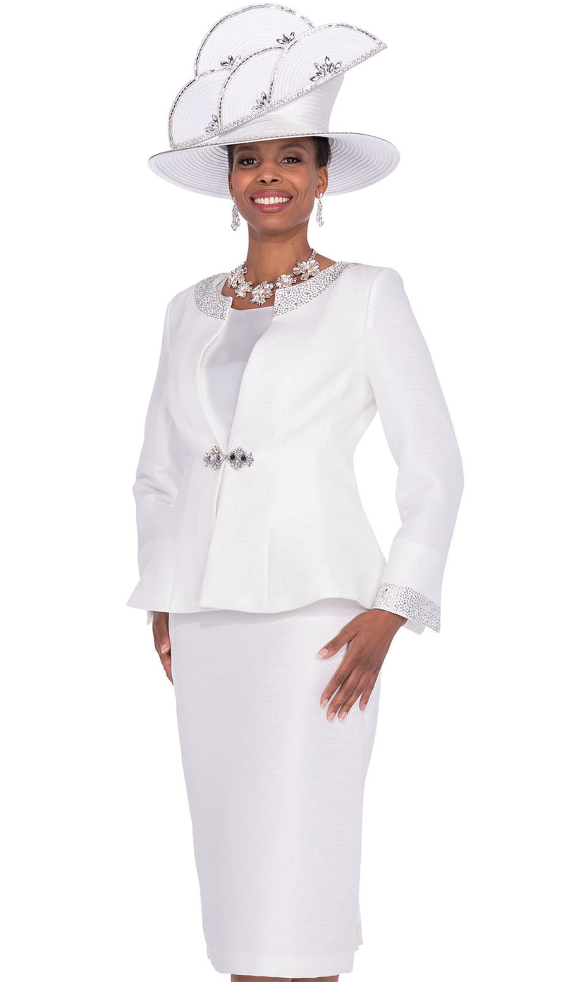 Champagne Italy Church Suit 5901-White - Church Suits For Less