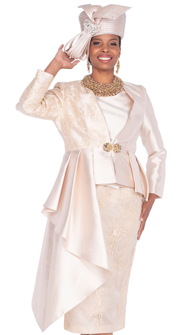 Champagne Italy Church Suit 5930 - Church Suits For Less