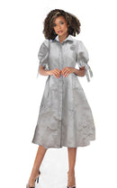 Chancele Church Dress 9704-Silver