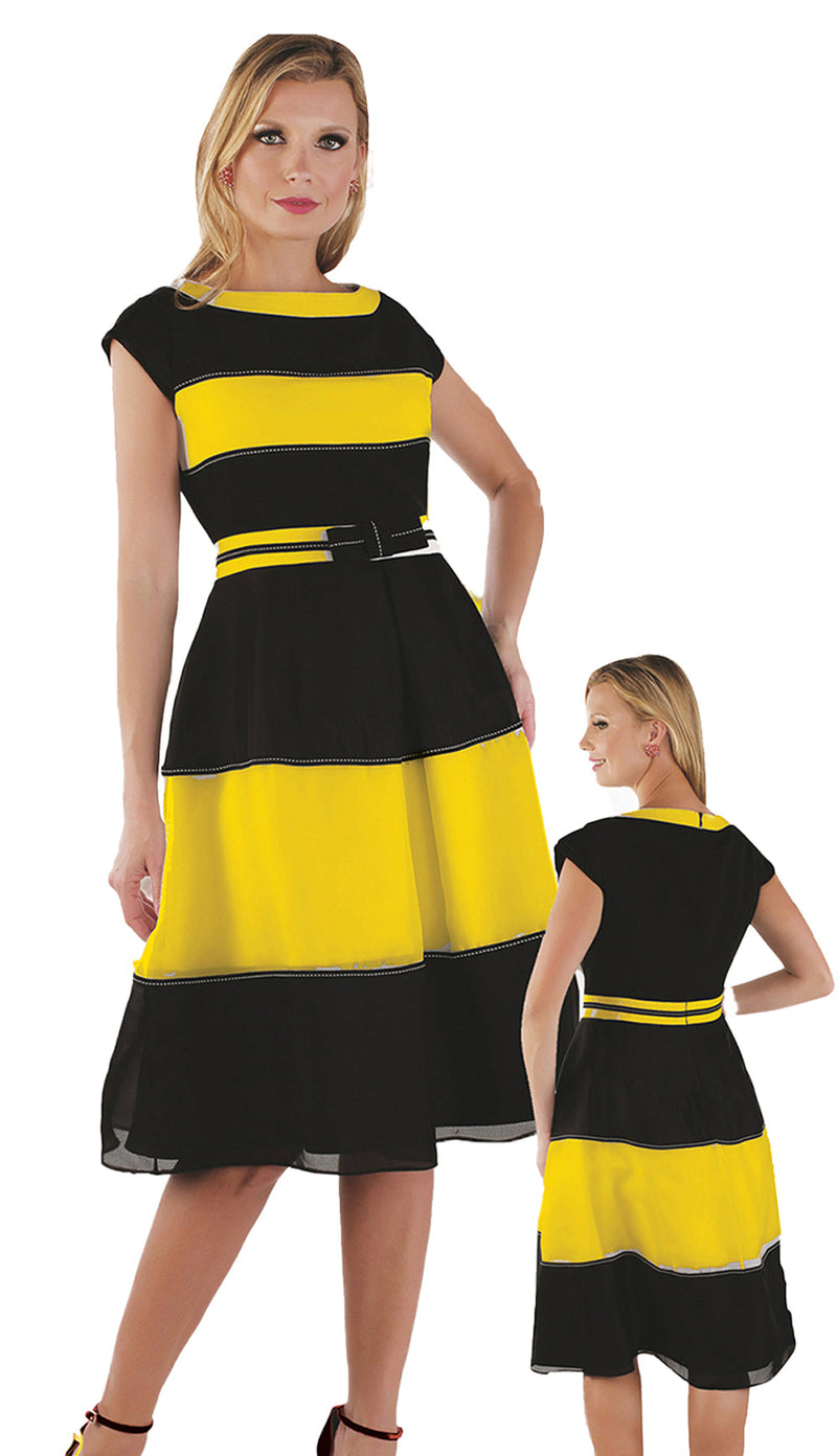 Chancele Church Dress 9551-Yellow/Black
