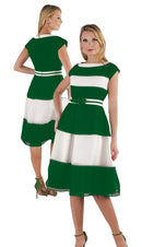Chancele Church Dress 9551-Green/White