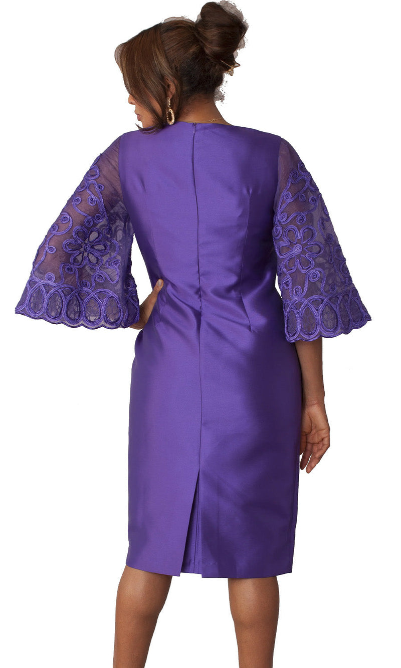 Chancele Church Dress 9721-Purple - Church Suits For Less