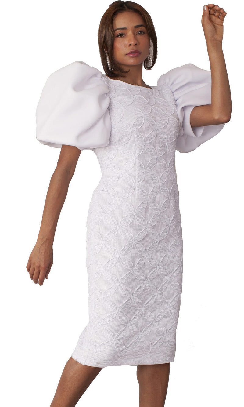 Chancele Church Dress 9727-White