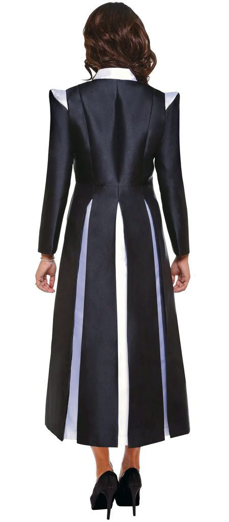 Women Church Robe RR9131-Black/White - Church Suits For Less