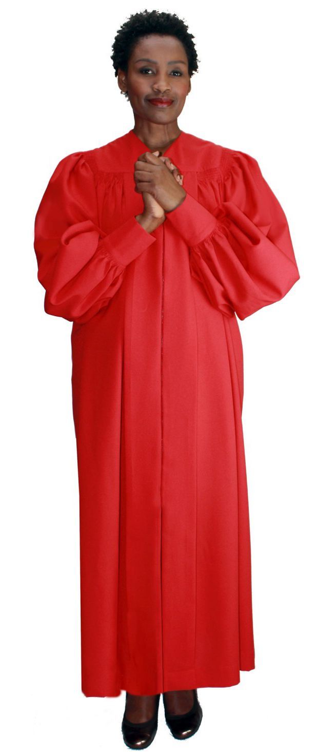 Velcro Cuff Baptismal Robe RR9071-Red - Church Suits For Less