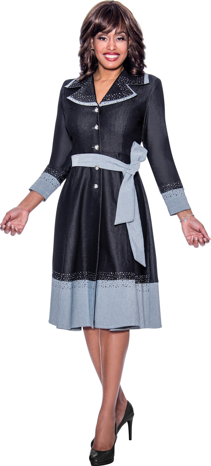 Devine Sport Denim Dress 63651 - Church Suits For Less