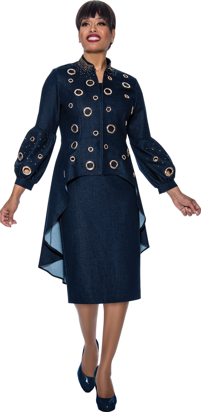 Devine Sport Denim Skirt Suit 63882 - Church Suits For Less