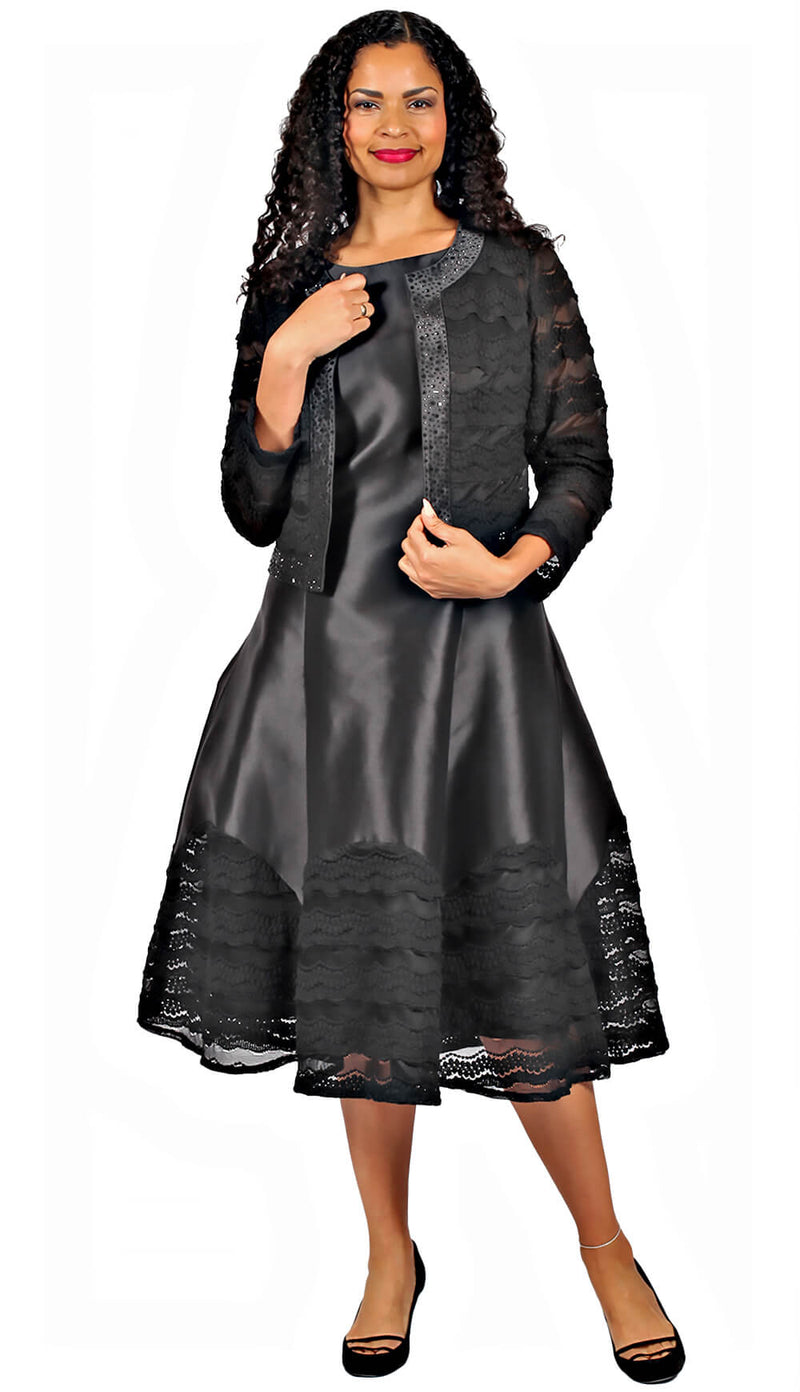 Diana Couture Dress 8686-Black - Church Suits For Less