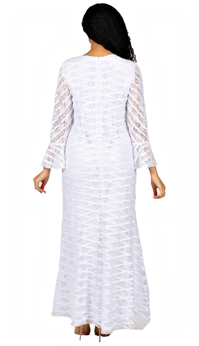 Diana Couture Dress 8737-White - Church Suits For Less